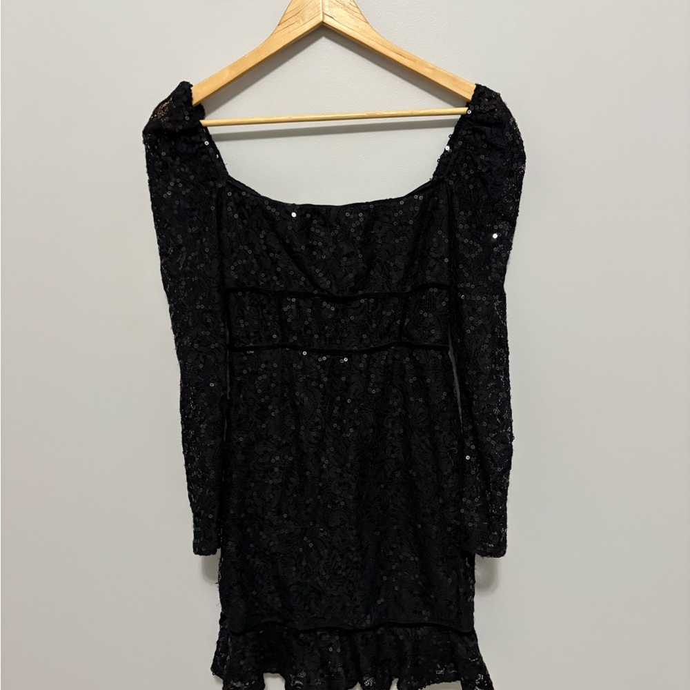 Lovers + Friends Black Lace Sequin Mini Dress - Picture 4 of 7